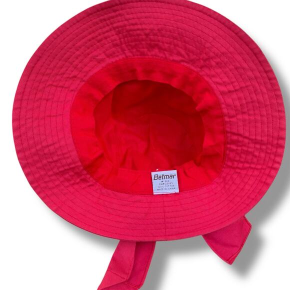 Betmar Bucket Sun Hat Vented Cloche Pink Bow Cotton Beach 962 Womens OSFM - Picture 9 of 12